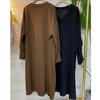 Women Autumn and Winter Casual V-neck Loose and Lazy Style Long Base Dress for Women