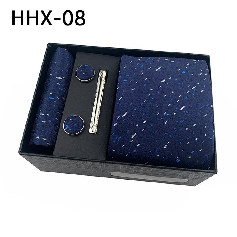 Paisley Men'S Tie Square Cuff Tie Clip Gift Box Set Business Casual Tie Black Gift Box