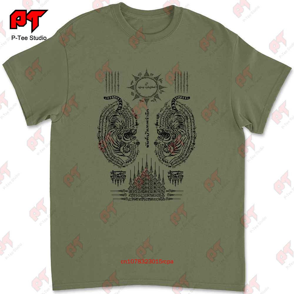

Muay Thai T Shirt Boxing Sak Yant Tiger Tattoo Boxer Thailand Tee N4PR 4XL
