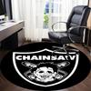 1pc Chainsaw Skull Office Round Area Rug, Under Office Chairs Bedroom Living Room Home Decor, Room Deco, Available in Various Sizes