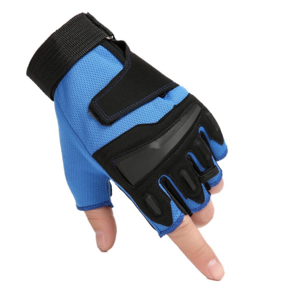Men's Half-finger Outdoor Fitness, Sports Protection, Non-slip Driving, Riding, Colored Military Fans, Fighting Tactics, Half-finger Gloves