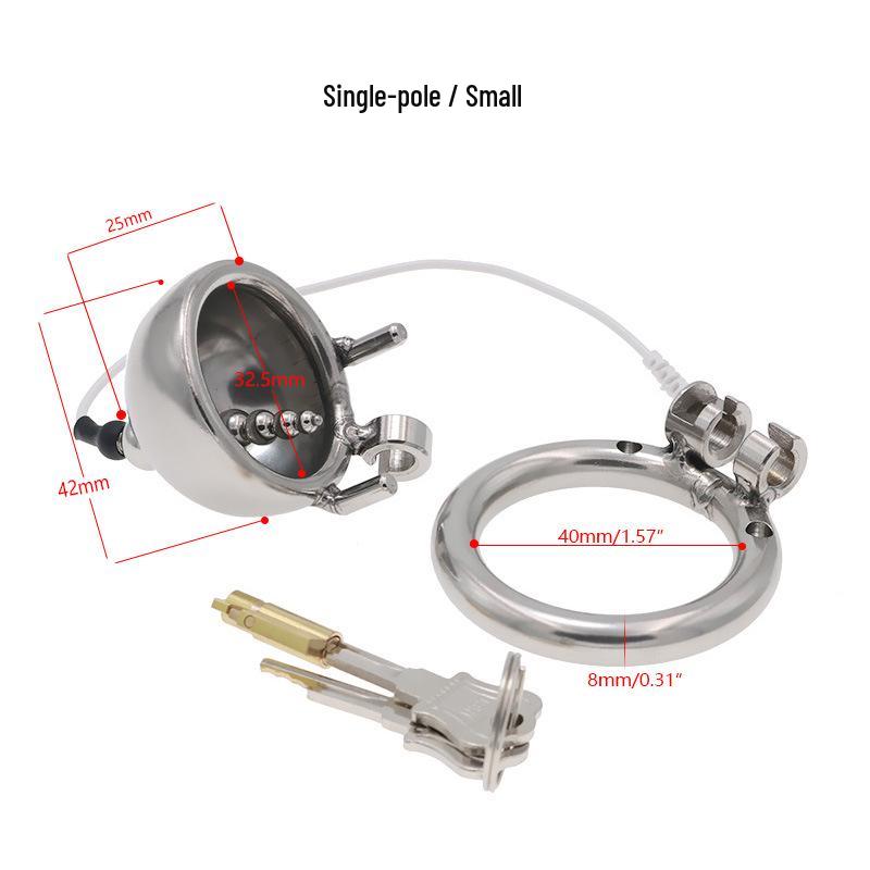 Chaqiu Stainless Steel Monopolar Chastity Cage with Electric Shock Function
