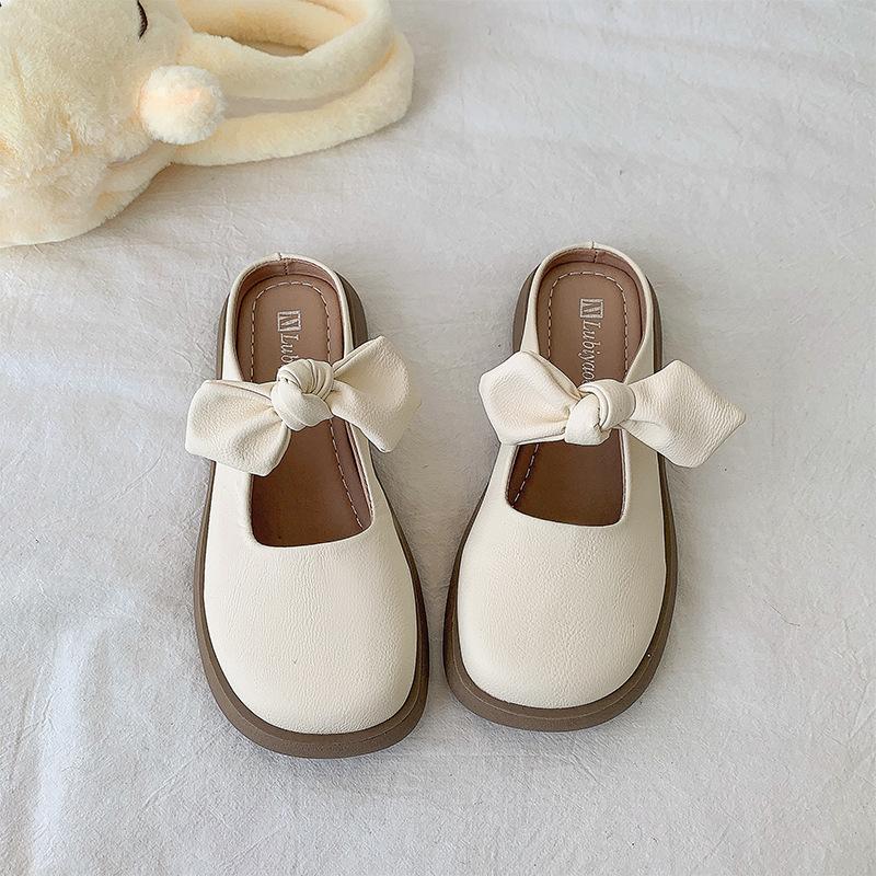 

Trendy Ins Style Summer Footwear With Adorable Bow For Girls In Multiple Sizes 35 бежевий