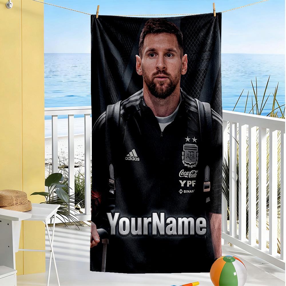 Messi Personalized Name Beach Towel Soft Durable Quick-Dry Portable for SwimmingBeachCamping Travel Beach AccessoriesGym