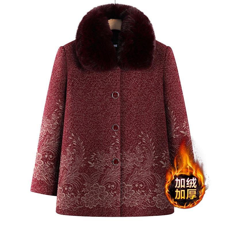 

Women s autumn and winter woolen jacket, winter top, plush to keep warm, and thicker clothes 5XL [recommended 150-80kg]