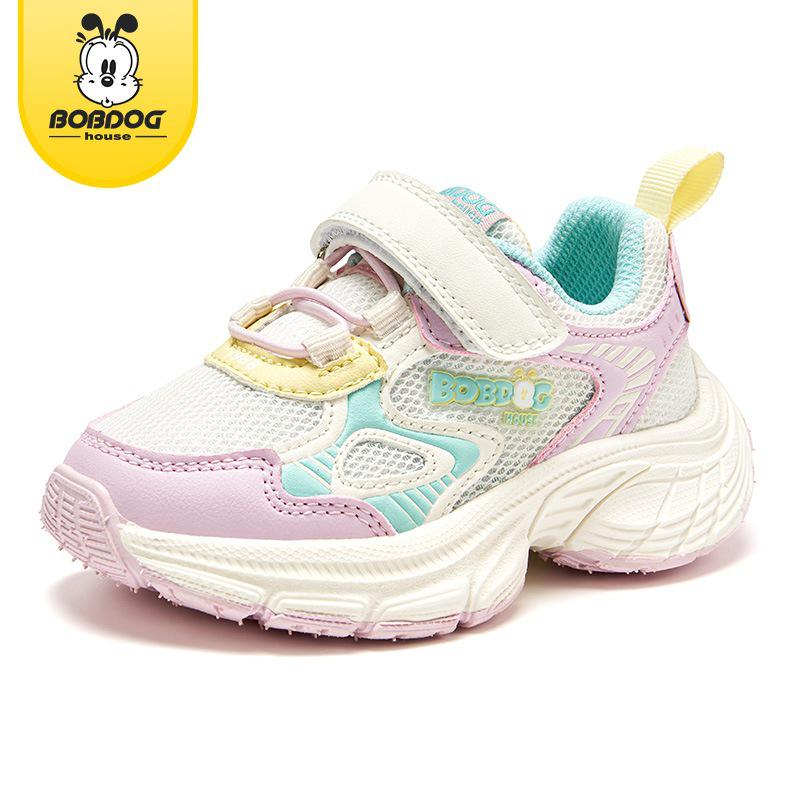 

Babudou 2024 Autumn Kids Breathable Soft Sole Sneakers for Boys & Girls Size 22, Inner Length 14.6 cm перлинний/рожевий