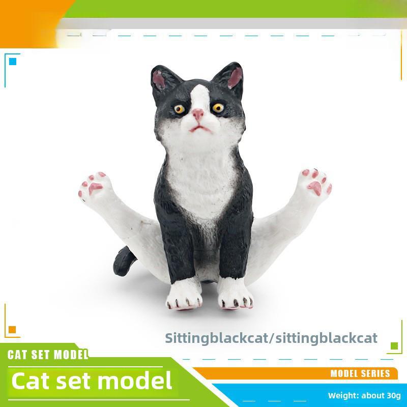 Set Jucării Pisoi Alb-Negru pentru Copii - Ornamente Model Pisică Rurală Chineză