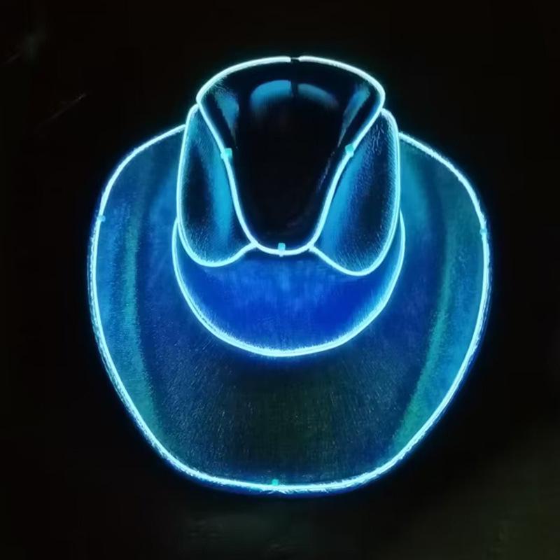 Iridescent LED Light-Up Cowboy Hat for Cosplay & Halloween