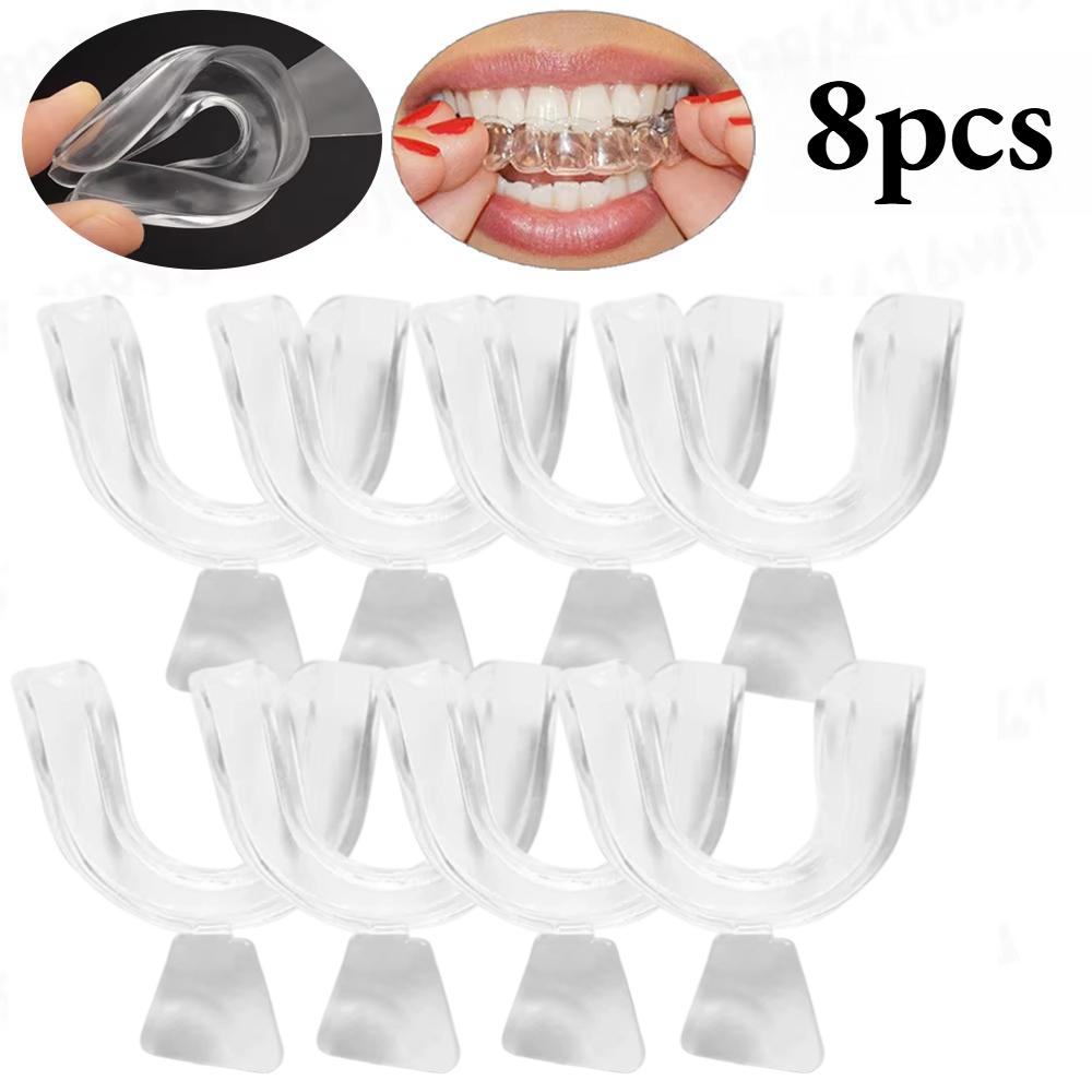 1/4/8pcs Anti Snoring Bruxism Sleeping Mouth Guard Tray Stop Teeth Grinding Sleep Aid Night Guard Gum Shield Mouth Health Care