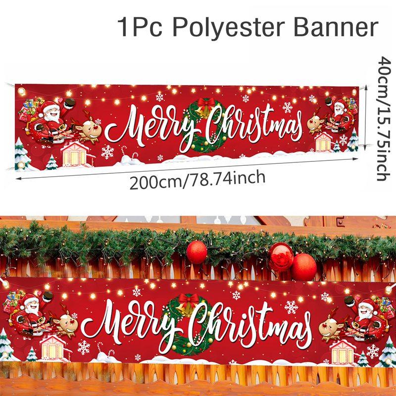 Merry Christmas Banner for Yard And Entrance Decor Christmas Outdoor Banner Flag for Home Decor 2026 Gifts Happy New Year 2026