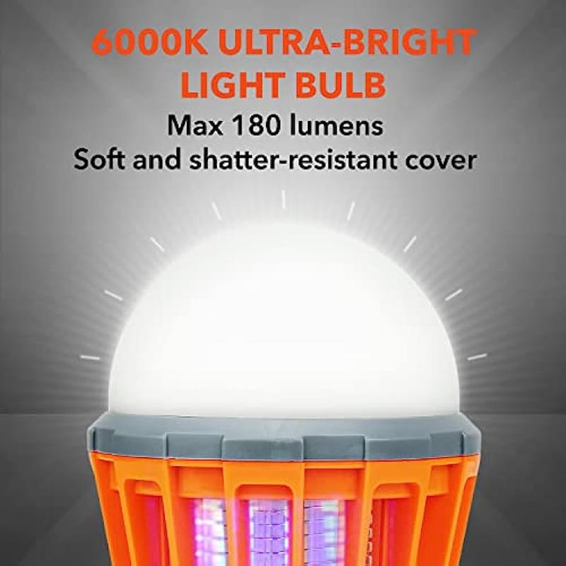 1 elektronická žárovka pro kontrolu komárů USB dobíjecí, vodotěsná LED žárovka proti komárům