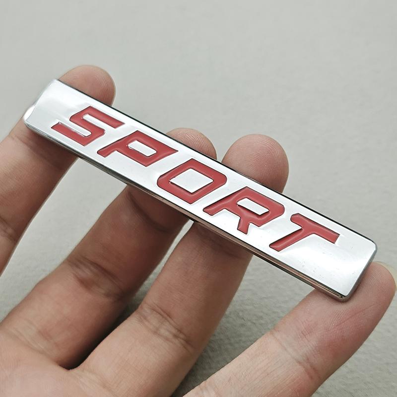 3D Metal Sport Logo Rear Trunk Emblem Badge Car Fender Sticker Decals For Toyota Honda Nissan VW Audi Sport Accessories