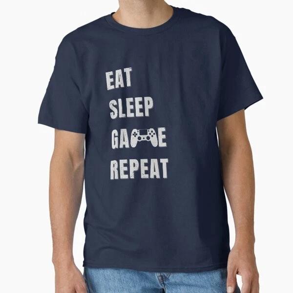 Eat Sleep Game Repeat Gaming Humor Classic Made In Usaaus Tshirt S2xl S