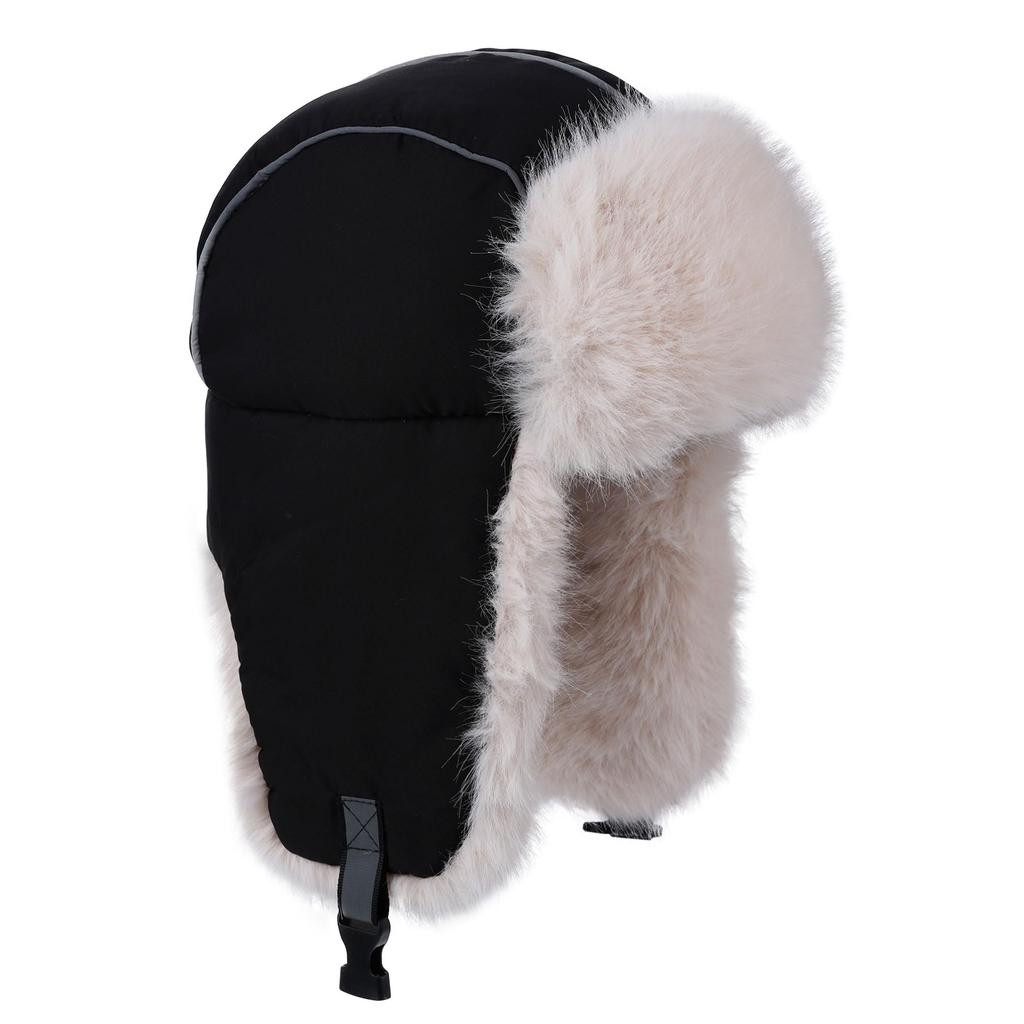 Clape Flight Cap for Men and Solid Reflective Ear Fluffy Pilot Cold Weather Perfect for Fall and Russian Warm Winter Hat for Travel and Hiking Women,