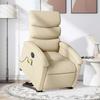 Vidaxl Aufstehsessel Massagesessel, Elektrisch, Verstellbar, Cremefarben
