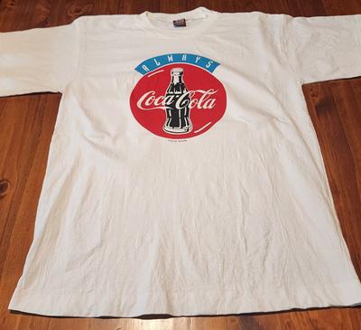 Vintažiniai Coca Cola marškinėliai XL 90-ųjų Gaivieji gėrimai Visada Coca Cola Gėrimai Reti