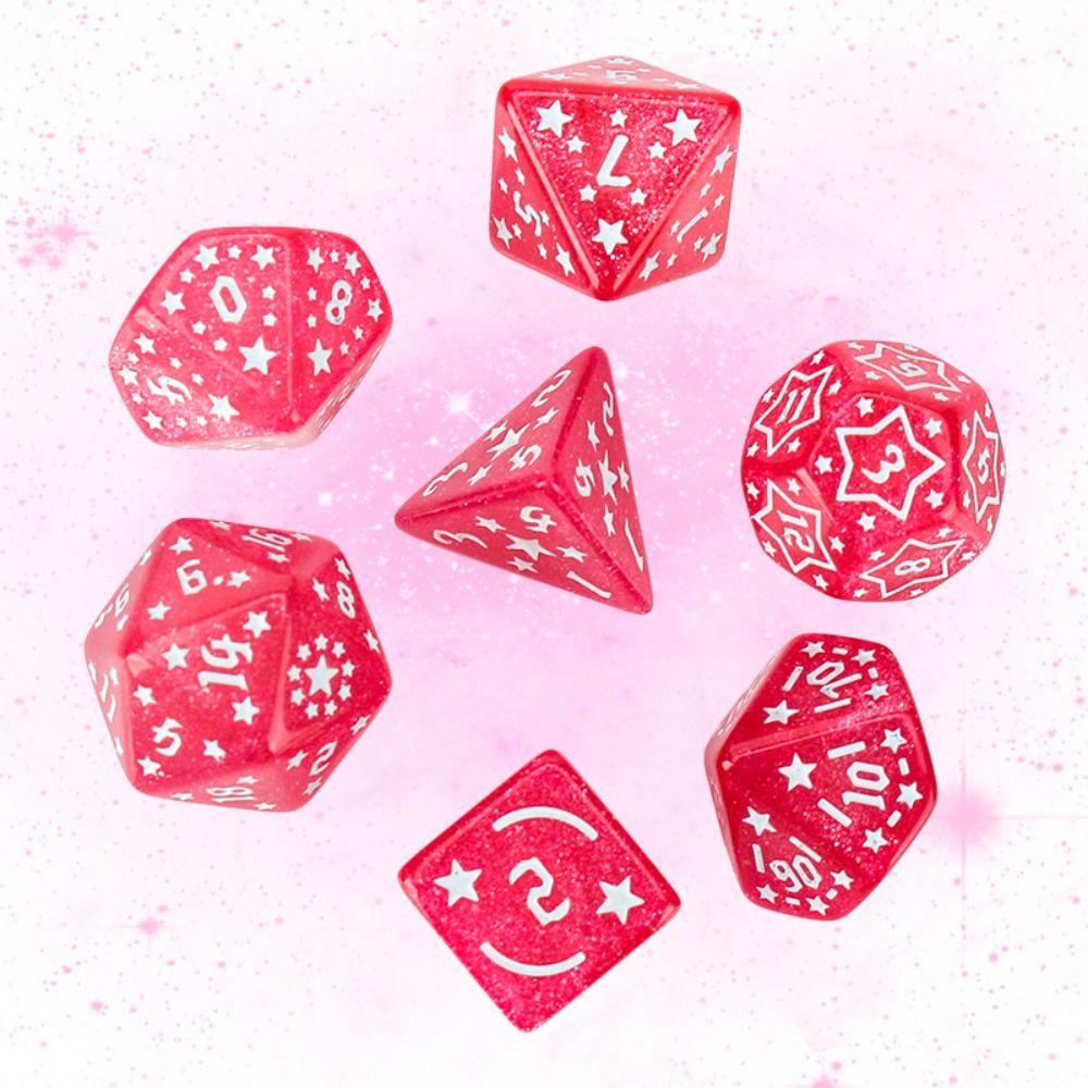 7PCS 8 Colors Star Dice Set D4 D6 D8 D10 D12 D20 Dice For Table Games Table Games Dice For D&d DND