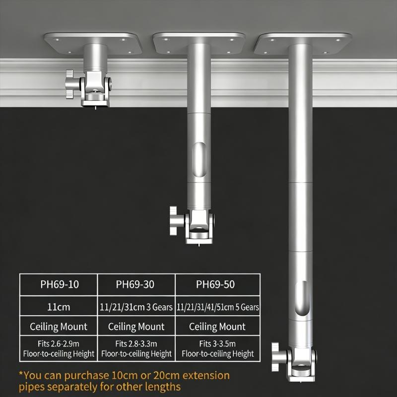 Projector Ceiling Mount Bracket With 1/4Inch Thread For Most Projectors Heavy Duty Metal Construction 10KG Capacity