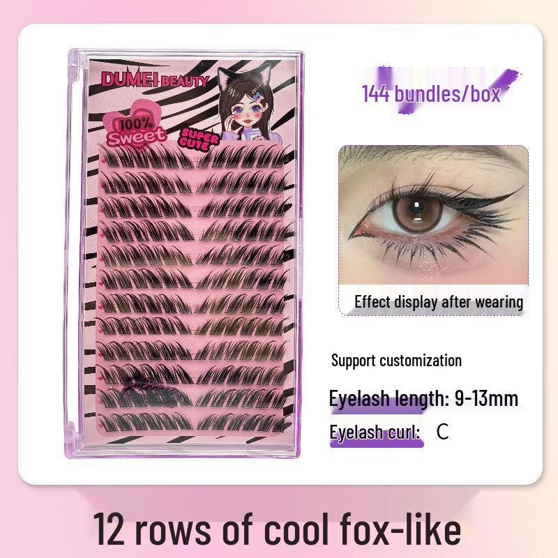 10-Row Autumn Leaf & Sunflower Faux Eyelashes - Flat, Glue-Free