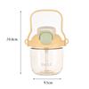 Large Capacity Cute Straw Plastic Cup 830ml Student Sports Kettle Gift Milk Tea Bucket Handle Outdoor Drinking Glass