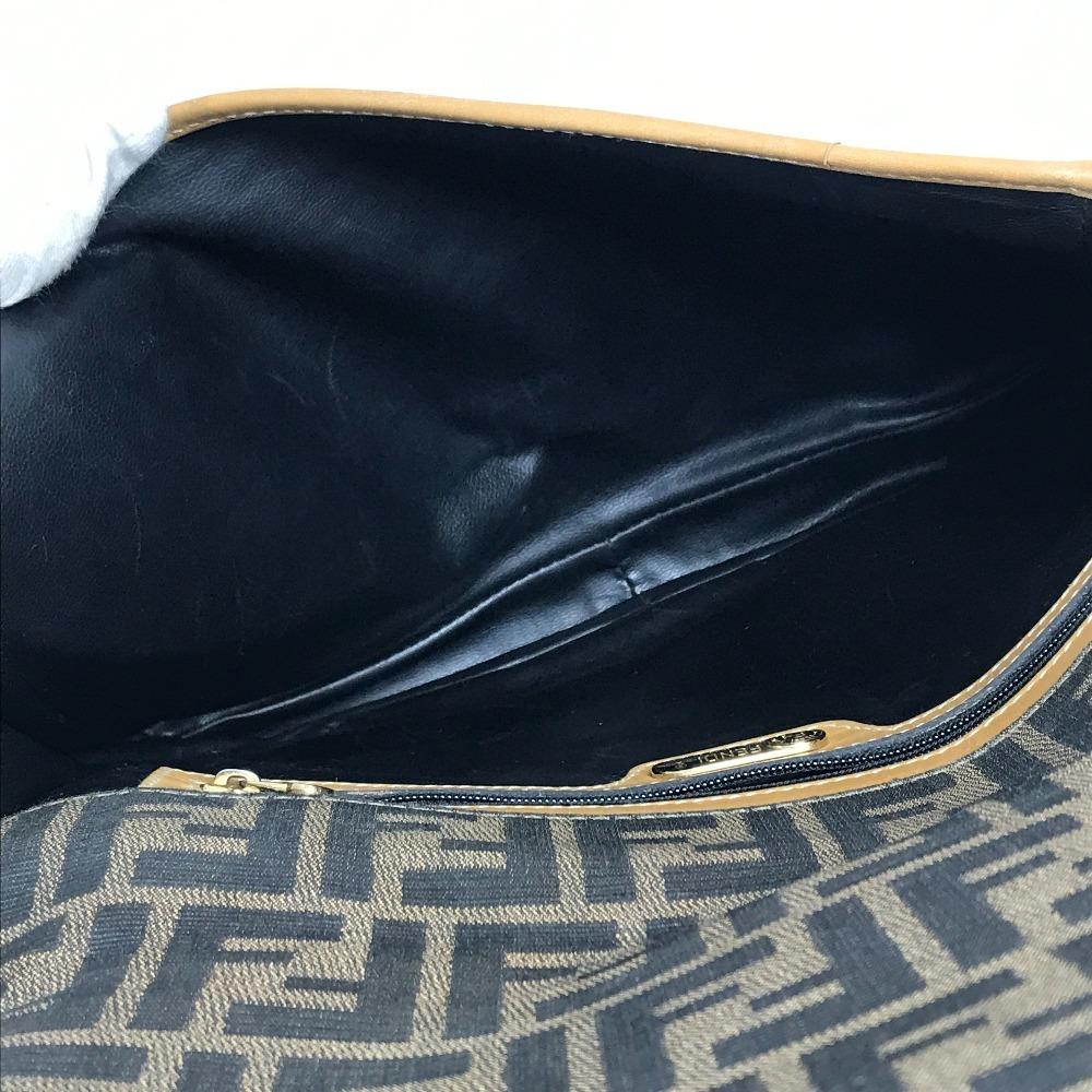 Fendi Vintage Zucca Logo Bag Flap Crossbody Shoulder Bag PVC/Leather Brown