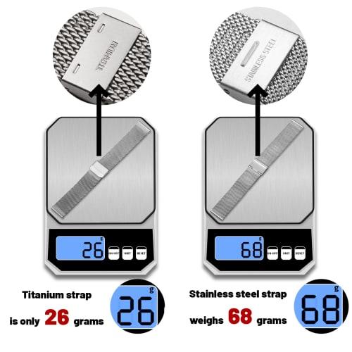 YUZEX Pure Titanium Watch Band for Men and Women, 21mm Quick Release Mesh Watch Strap, Soft, Lightweight, Skin-Friendly, Adjustable, Ventilated Titani