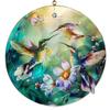Portable Acrylic Hummingbird Hanging Suncatcher Flat Round Window Pendant Ornament Colorful Garland Decoration Window
