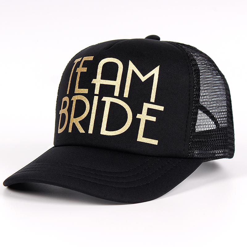 Najpopularniejszy zespół Bride Czapka baseballowa Czapka z siateczki BRIDE Złoty nadruk Kobieta Impreza Święta Gotowa do ślubu Czapki ślubne Snapback