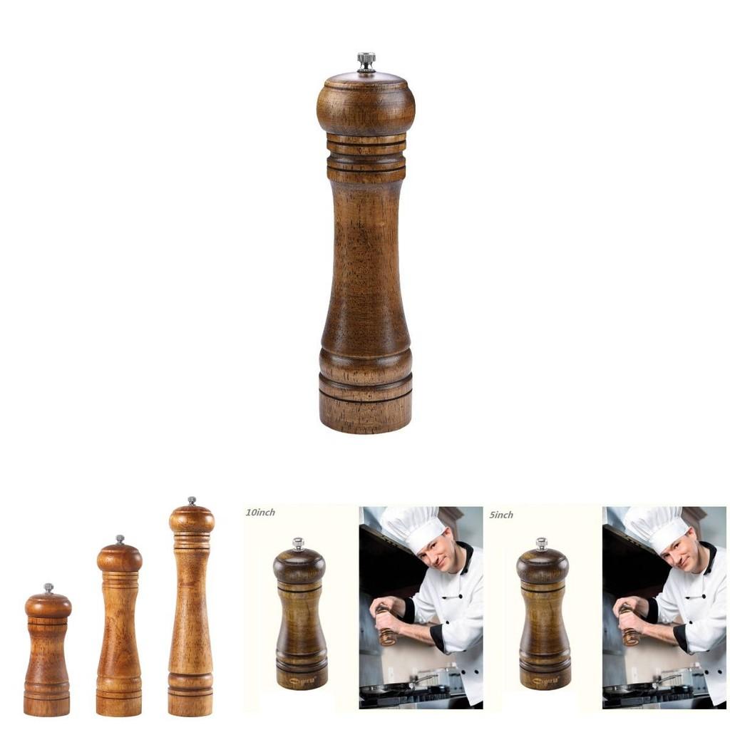 Handliches Küchengewürzmühlen-Set mit Eichendesign für Salze und Pfeffer in Heimküchen