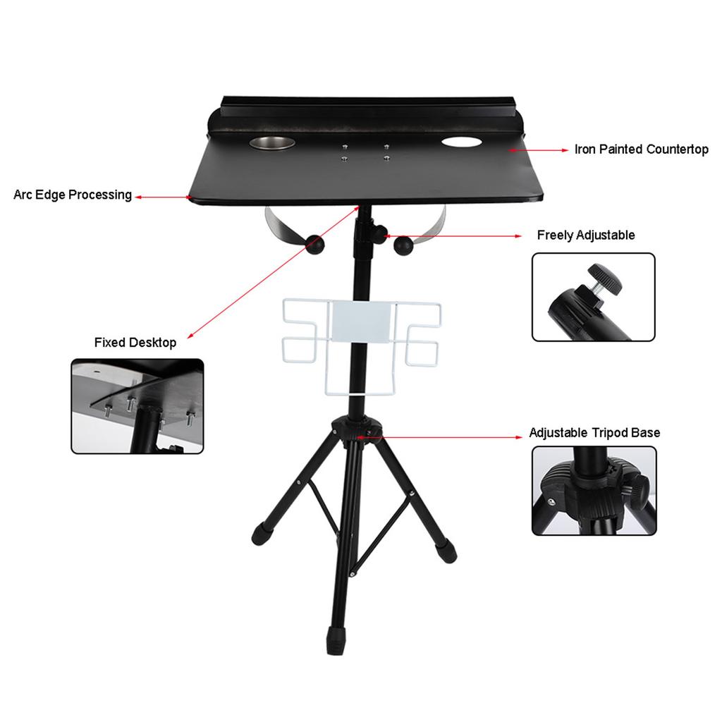 Detachable Tattoo Mobile Work Station Stand Portable Adjustable Tattoo Desk Table