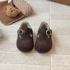 Girls' woolen suede warm cotton shoes winter new soft-soled Birkenstocks fashionable boys' woolen shoes