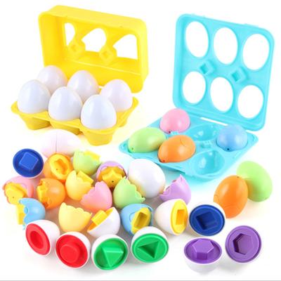 Montessori Eggs 3D Puzzle Toys For Children Educational Learning Math Toy Kids Color Shape Recognize Match Easter Egg For Kids