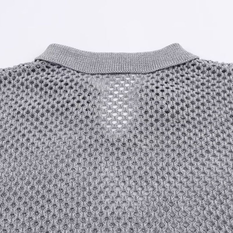 Kaslead New Women Clothes Western Style Fashion Simple Hollow Long Sleeve Knitted Skirt Sets