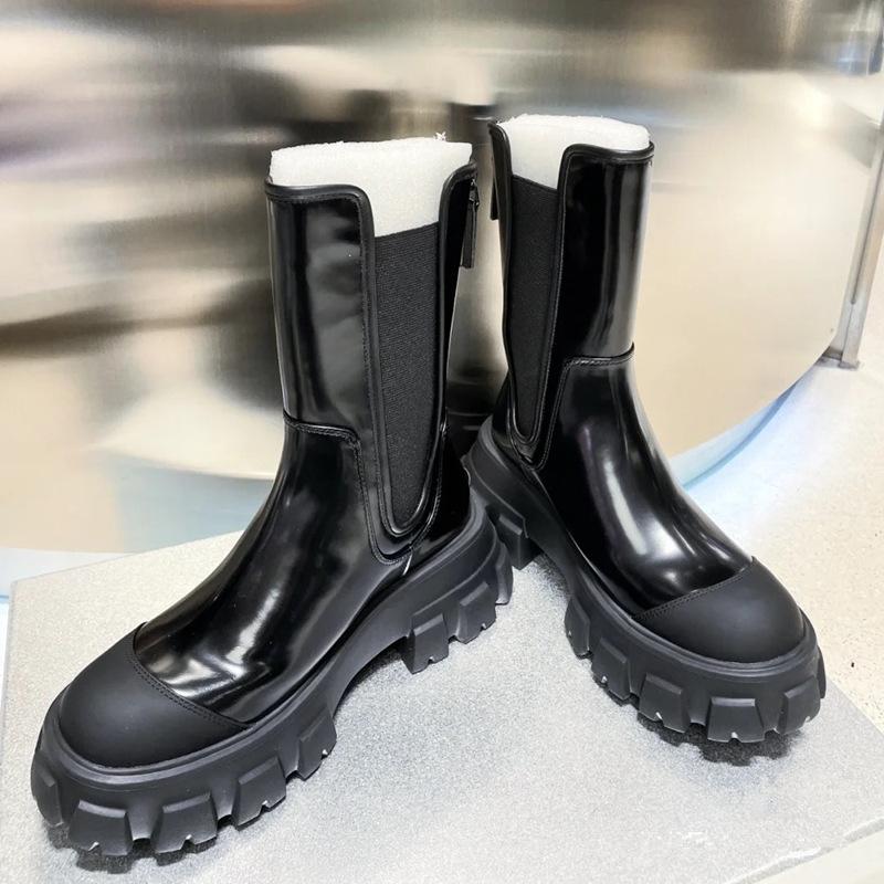 

British platform season medium tube Chelsea boots women s new models are popular today Martin boots leather short boots autumn and winter 35