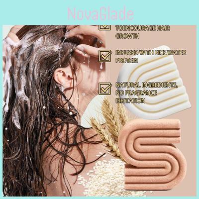 Nährendes Haarshampoo und Spülung als Seife mit Reiswasser und Rosmarinessenz für Tiefenreinigung und feuchtigkeitsspendende Vorteile