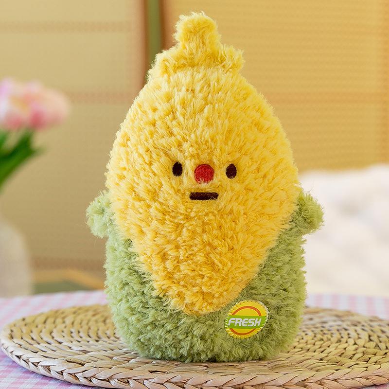 

Realistic Fruit Soft Veggie Plushies Coral Fleece Stuffed Playroom Gift Decor Corn