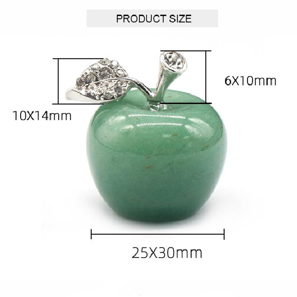 2Pcs/Pack Natural Stone Carved Apple Crystal Ornament Decoration Healing Rose Quartz Amethyst Agate Gem Modern Home Decor Craft Christmas Gift 25x30mm