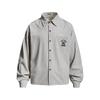 Mens Vintage Striped Long Sleeve Shirt Loose Fit Casual Cotton Blend Button-Up With Embroidered Pocket