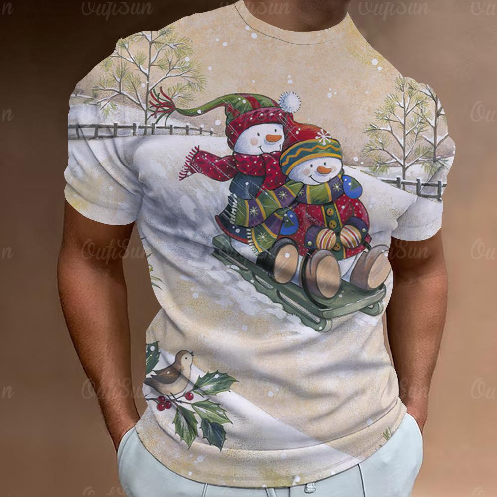 Funny Santa Claus Print Christmas T-Shirts 3d Oversized Tops Tees Mens Shirts Summer Holiday Casual O-Neck Male Harajuku Clothes