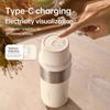 350ml Stainless Steel Portable Vacuum Juicer with USB Charging, Double-Layer Insulation and 26-Blade High-Speed Motor for Fresh