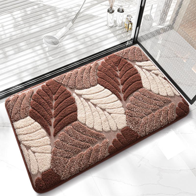 Double Color Jacquard Entrance Mat Non Slip Water Absorbent Anti Dirt Bathroom Rug Durable Washable Doormat for Home 40X60cm