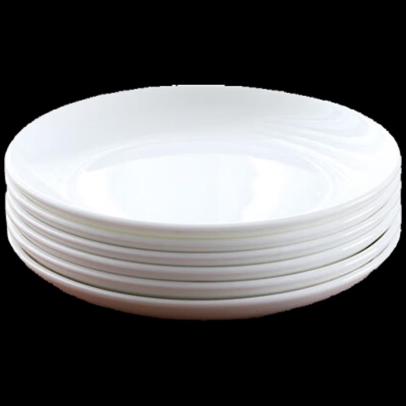 Glazed Summer Pure White Bone China 5-inch Dessert Plates, Set of 6