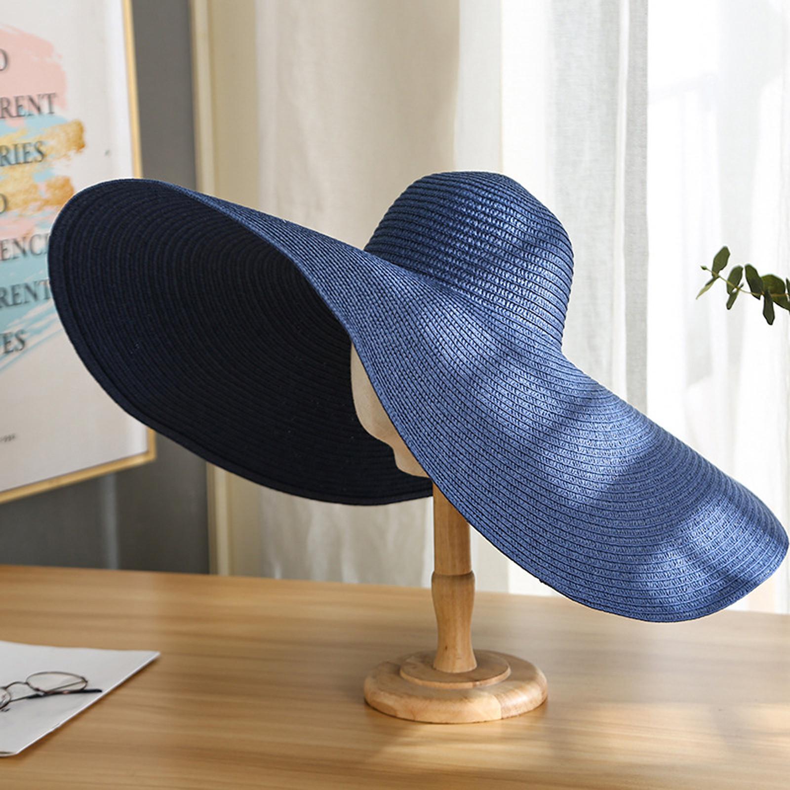 

(Проектор)Жіночий пляжний капелюх з великим куполом і навісом для дозвілля, складаний сонцезахисний навіс One Size Темно-синій