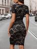 Sommer Damen Rundhals Spitze Mode Kurzarm Kleid Reifer Stil Französisch Retro Patchwork Schlank Sexy Elegant Damen Maxikleid