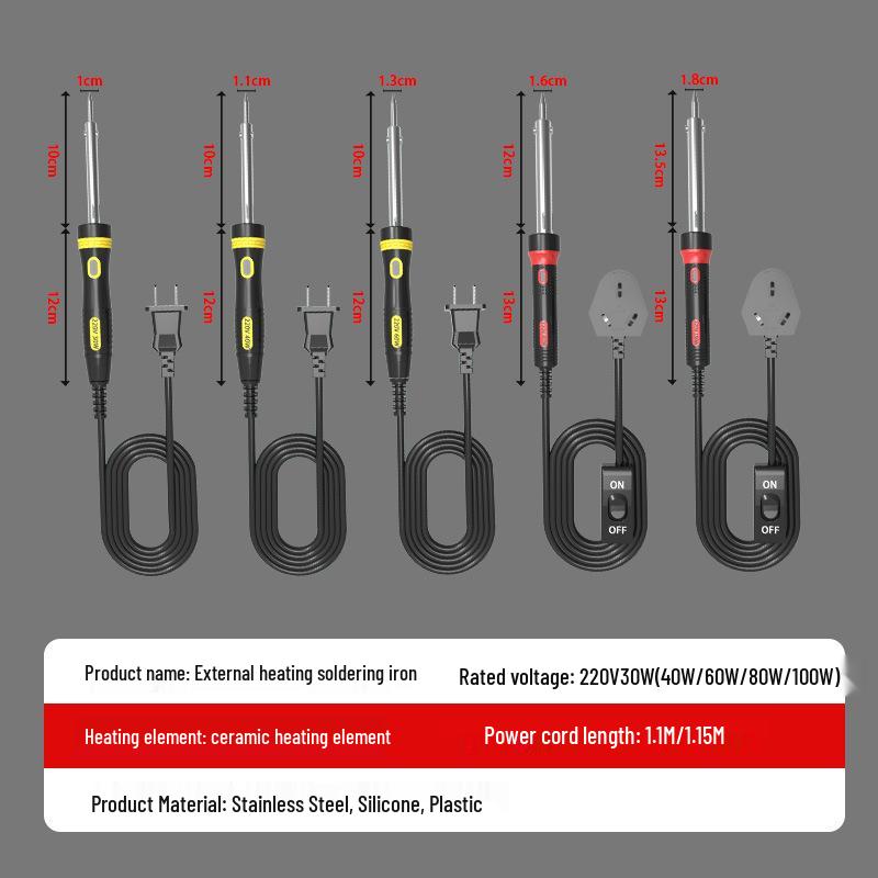 High-Power Industrial-Grade Electric Soldering Iron for Household and Professional Use - Constant Temperature, External Heating.