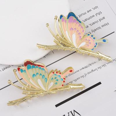 Romantic Colorful Butterfly Shark Clip Hairpin - Niche Summer Headdress Design