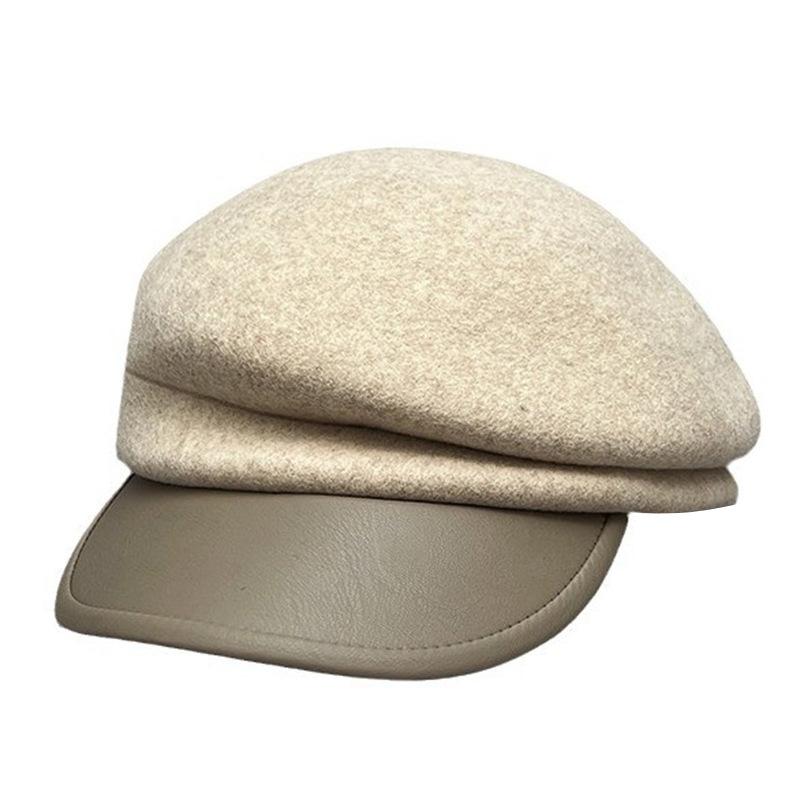 Painter Hat Beret Children Asymmetrical Foreign Wool Woolen Knight Hat Versatile Face Small Skin Cover Splicing