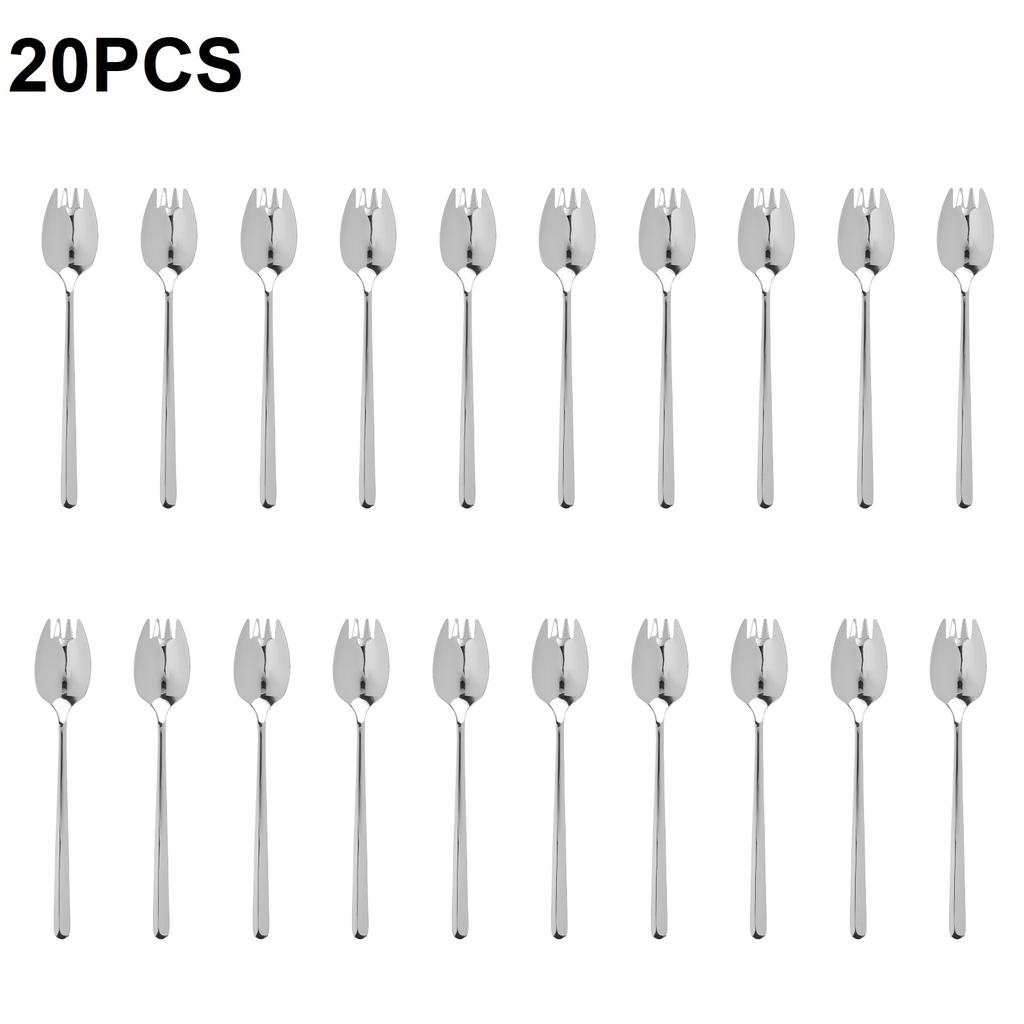 10/20Pcs Stainless Steel Sporks Reusable Fruit Fork Spoon Ice Cream Salad Dessert Tableware Portable Spork Set for Home School