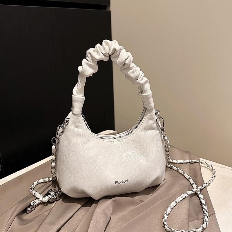 Premium red bag women's new versatile chain messenger bag exquisite pleated handbag