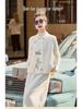 Spring 2025 New Chinese Style Stand Collar Vest & Half Skirt Two-Piece Set Dress (ZM25201)